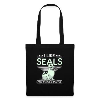 I like seals and maybe 3 people - Tote Bag - black - Front