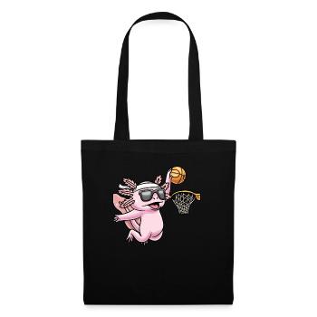Axolotl Basketball Spieler Sport Basketballer - Stoffbeutel - Schwarz - Vorne