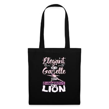 Elegant as a gazelle dangerous as a lion fencing - Tote Bag - black - Front