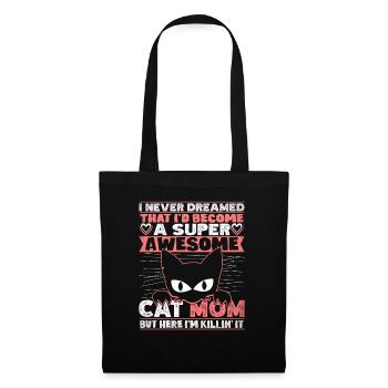 Propriétaire de chat Propriétaire de chat Maman de chat - Sac en tissu - noir - Devant