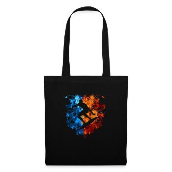 Fire Surfer Flames Surfboard Burning - Tote Bag - black - Front