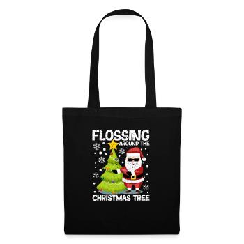 Passer la soie dentaire autour de l’arbre du Père Noël - Sac en tissu - noir - Devant