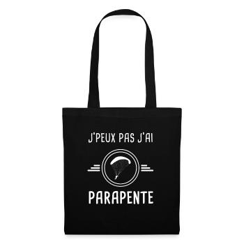 parapente je peux pas j'ai parapente parapentiste - Sac en tissu - noir - Devant