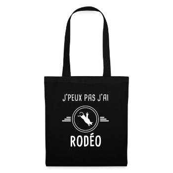 rodéo je peux pas j'ai rodéo taureau - Sac en tissu - noir - Devant