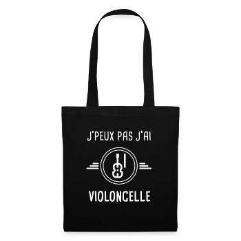 violoncelle je peux pas j'ai violoncelle musique - Sac en tissu - noir - Devant