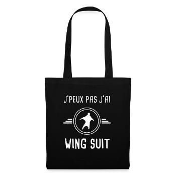 wing suit je peux pas j'ai wing suit parachutiste - Sac en tissu - noir - Devant