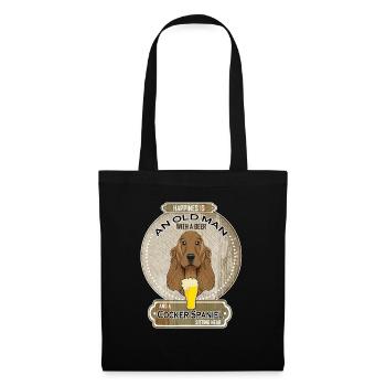 Cocker Spaniel Dad Beer Lover - Stoffbeutel - Schwarz - Vorne