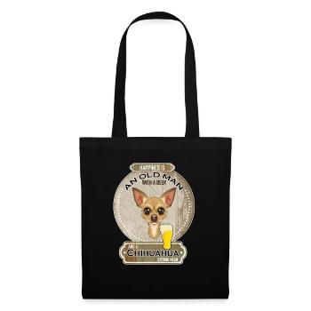 Chihuahua Dad Beer Lover - Stoffbeutel - Schwarz - Vorne