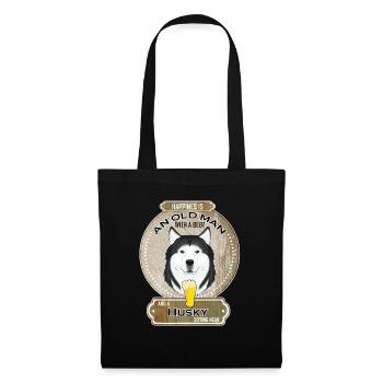 Husky Dad Beer Lover - Stoffbeutel - Schwarz - Vorne