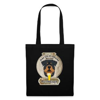 Rottweiler Dad Beer Lover - Stoffbeutel - Schwarz - Vorne