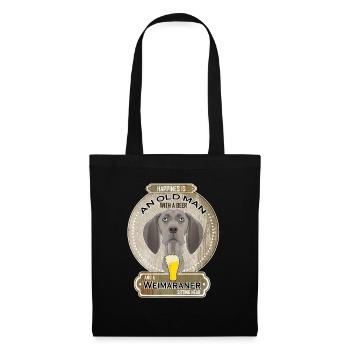 Weimaraner Dad Beer Lover - Stoffbeutel - Schwarz - Vorne