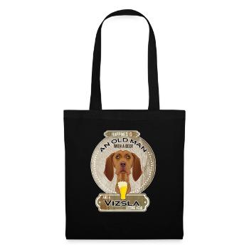 Vizsla Dad Beer Lover - Stoffbeutel - Schwarz - Vorne
