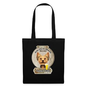 Yorkshire Terrier Dad Beer Lover - Stoffbeutel - Schwarz - Vorne