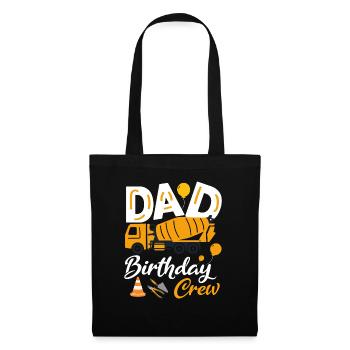 Papa Birthday Crew Construction Theme Birthday Party - Tote Bag - black - Front