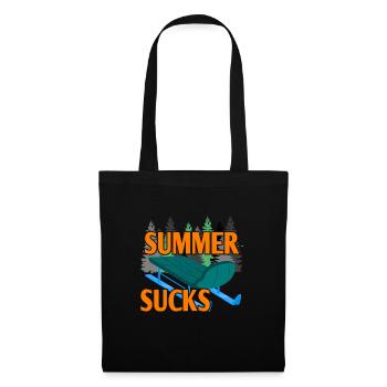 SUMMER SUCKS Funny Sledding Lover T-Shirt Present - Stoffbeutel - Schwarz - Vorne