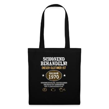 Schonend Behandeln Oldtimer Baujahr 1970 Geboren - Stoffbeutel - Schwarz - Vorne