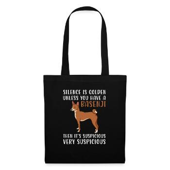 Basenji Hund Geschenk - Stoffbeutel - Schwarz - Vorne
