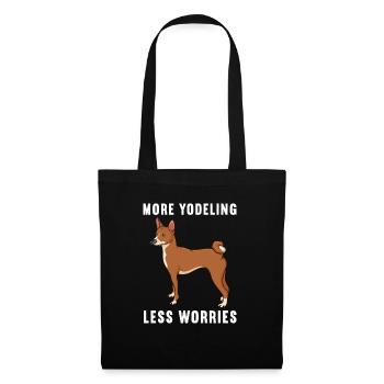 Basenji Hund Geschenk - Stoffbeutel - Schwarz - Vorne