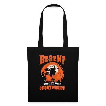 Besen Das Ist Mein Sportwagen Halloween Geschenk - Stoffbeutel - Schwarz - Vorne