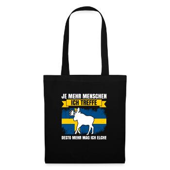 Je Mehr Menschen Ich Treffe, Desto Mehr Mag Ich El - Stoffbeutel - Schwarz - Vorne