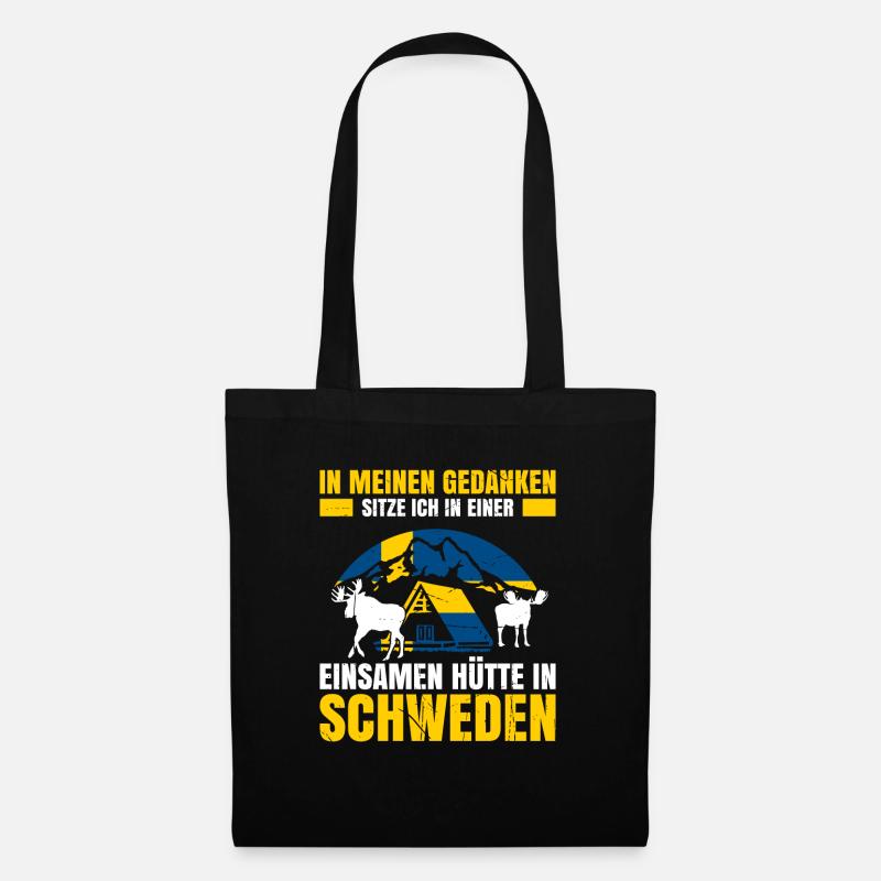 In Meinen Gedanken Sitze Ich In Einer Einsamen Hüt - Stoffbeutel - Schwarz