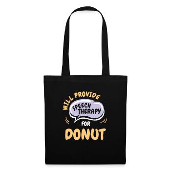 Fournir une orthophonie pour la parole drôle de beignet - Sac en tissu - noir - Devant