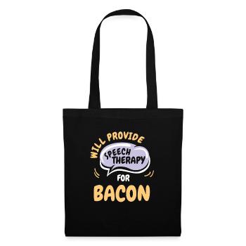 Fournir une orthophonie pour la parole drôle de bacon - Sac en tissu - noir - Devant