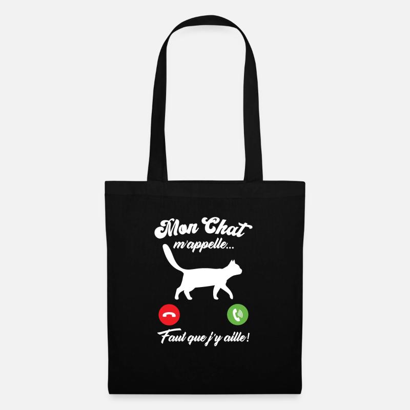 Mon chat m'appelle - Sac en tissu - noir
