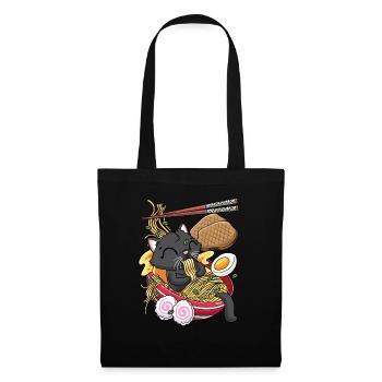 Kawaii Black Cat Ramen Noodles Anime Lovers - Tote Bag - black - Front