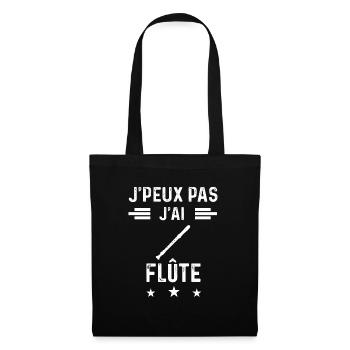 flûtiste je peux pas j'ai flûte - Sac en tissu - noir - Devant
