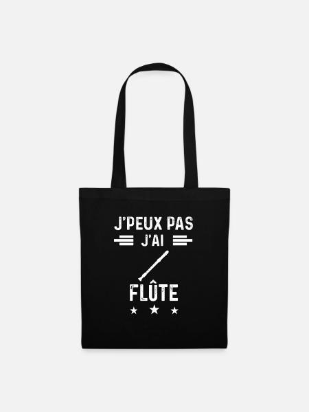 flûtiste je peux pas j'ai flûte - Sac en tissu - noir