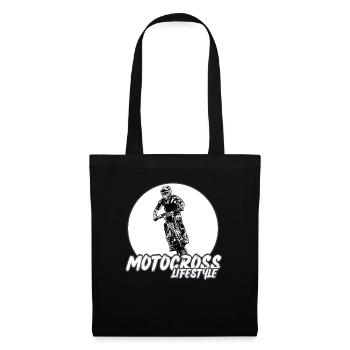 Motocross / Enduro / Freestyle mx / Dirtbike retro - Stoffbeutel - Schwarz - Vorne