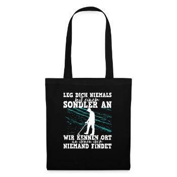 Sondeln Sondel Metalldetektor Schatzsuche - Stoffbeutel - Schwarz - Vorne
