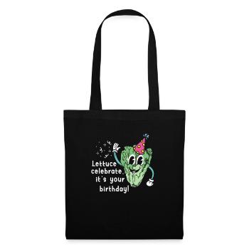 Vegan Lettuce Birthday Greeting Natal Day - Tote Bag - black - Front