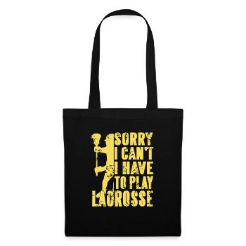 Sorry I Can't I Have To Play Lacrosse Vintage - Tote Bag - black - Front