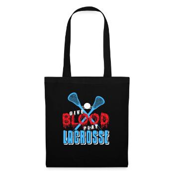 Retro Give Blood Play Lacrosse Awesome T-Shirt - Tote Bag - black - Front