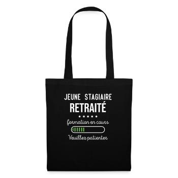 Jeune stagiaire retraité formation en cours - Sac en tissu - noir - Devant
