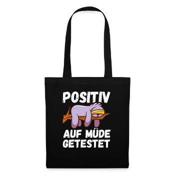 Positiv auf Müde getestet Sloth Fun - Stoffbeutel - Schwarz - Vorne