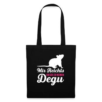 Mir Reichts Ich Geh Zu Meinem Degu Geschenk - Stoffbeutel - Schwarz - Vorne