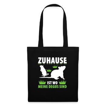 Zuhause Ist Wo Meine Degus Sind Geschenk - Stoffbeutel - Schwarz - Vorne