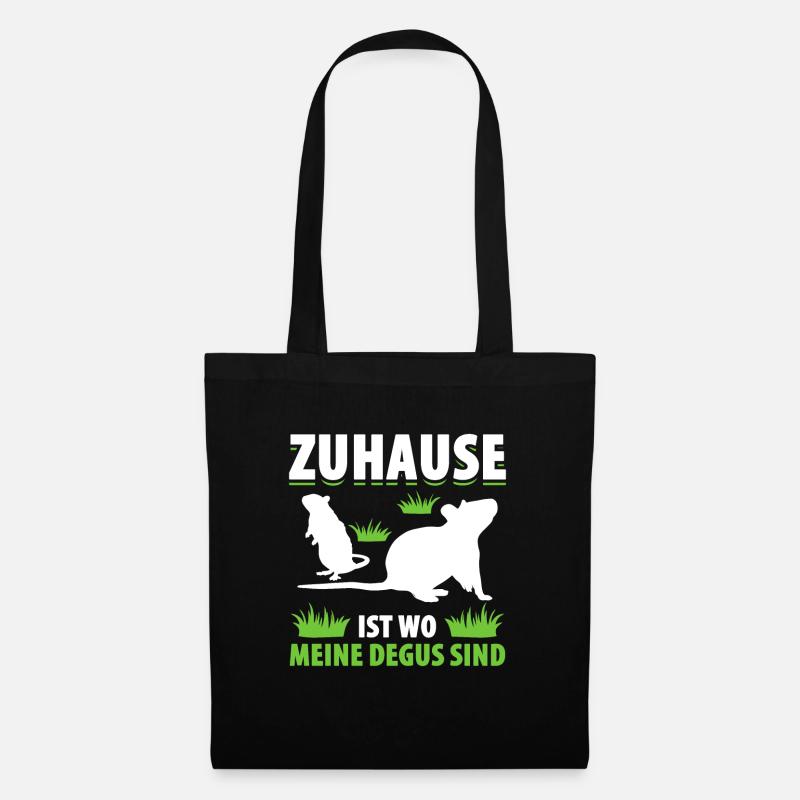 Zuhause Ist Wo Meine Degus Sind Geschenk - Stoffbeutel - Schwarz