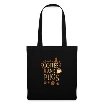 Café et carlin - Sac en tissu - noir - Devant