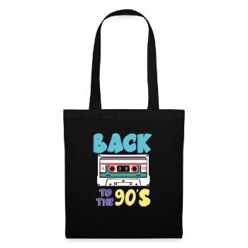 Back To The 90s Jahren Kassette Musik - Stoffbeutel - Schwarz - Vorne