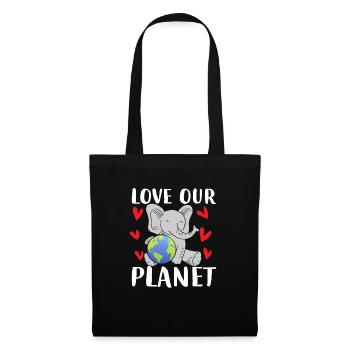 Aimez notre planète Elephant Earth - Sac en tissu - noir - Devant