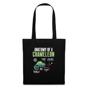 Caméléon, Lézard, Reptile, Herpétologiste - Sac en tissu - noir - Devant