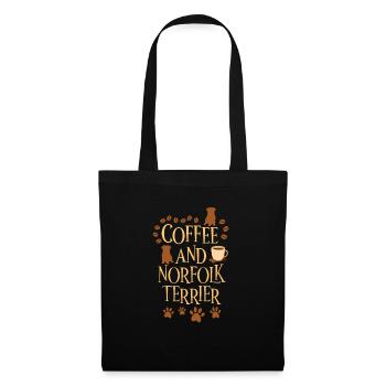 Kaffee und Norfolk Terrier - Stoffbeutel - Schwarz - Vorne