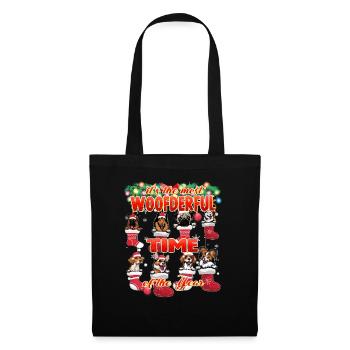 Funny Christmas Pun Dog Lover Xmas - Tote Bag - black - Front