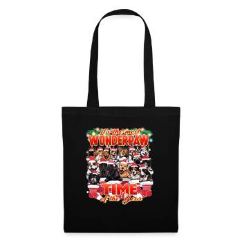 Drôle de chien Thème Noël - Wonderpaw Dogs Noël - Sac en tissu - noir - Devant