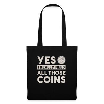 Numismatique Pièce de monnaie Cadeau de collection - Sac en tissu - noir - Devant