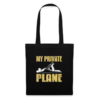 My Private PLANE Funny Retro Wood Worker T-Shirt - Tote Bag - black - Front